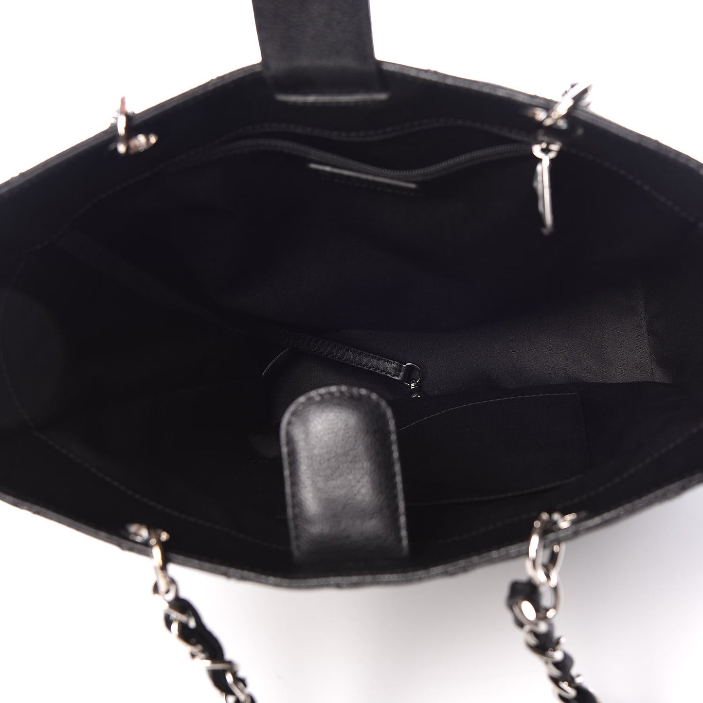 Caviar Quilted Petit Shopping Tote PST Black