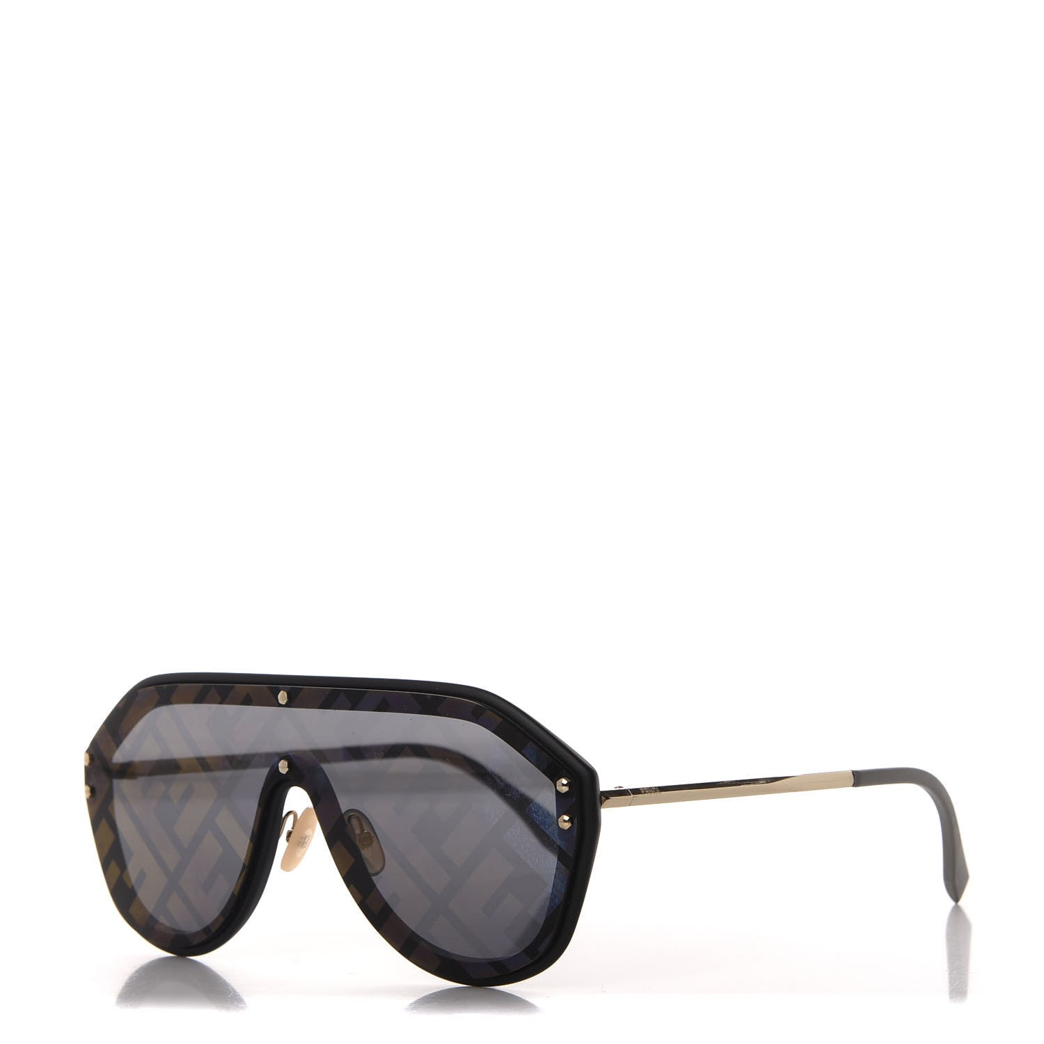 Fendi FF Fabulous Shield Sunglasses FF M0039/G/S Black 1 of 7