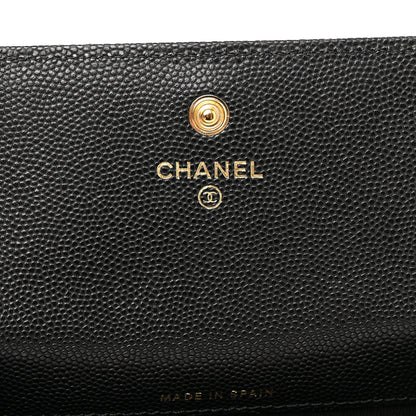 Chanel Caviar Quilted Enamel Coco Casino Flap Card Holder Wallet Black 6 of 9