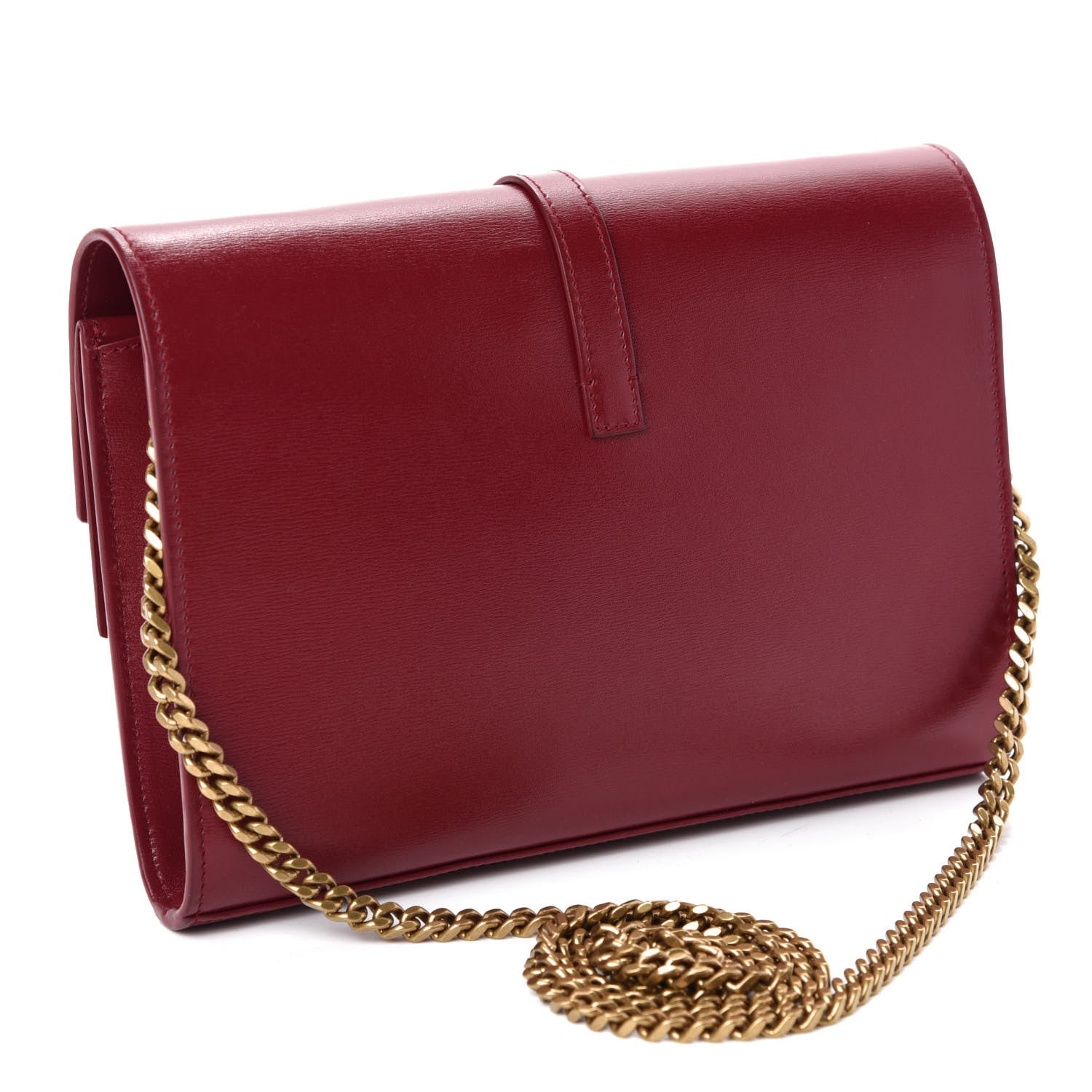 Saint Laurent Smooth Calfskin Monogram Sulpice Chain Wallet Amaretto 3 of 10