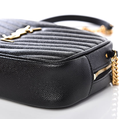 Saint Laurent Grain De Poudre Matelasse Monogram Mini Lou Camera Bag Black 8 of 9