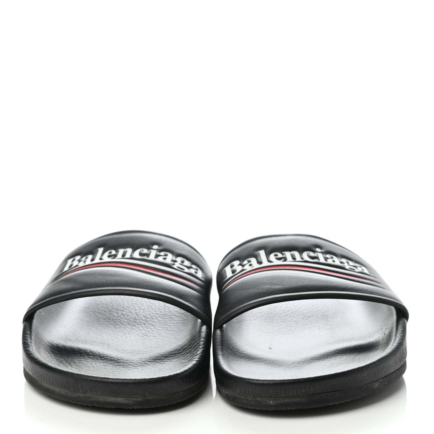 Nappa Political Campaign Logo Womens Pool Slide Sandals 36 Black White Vermillon