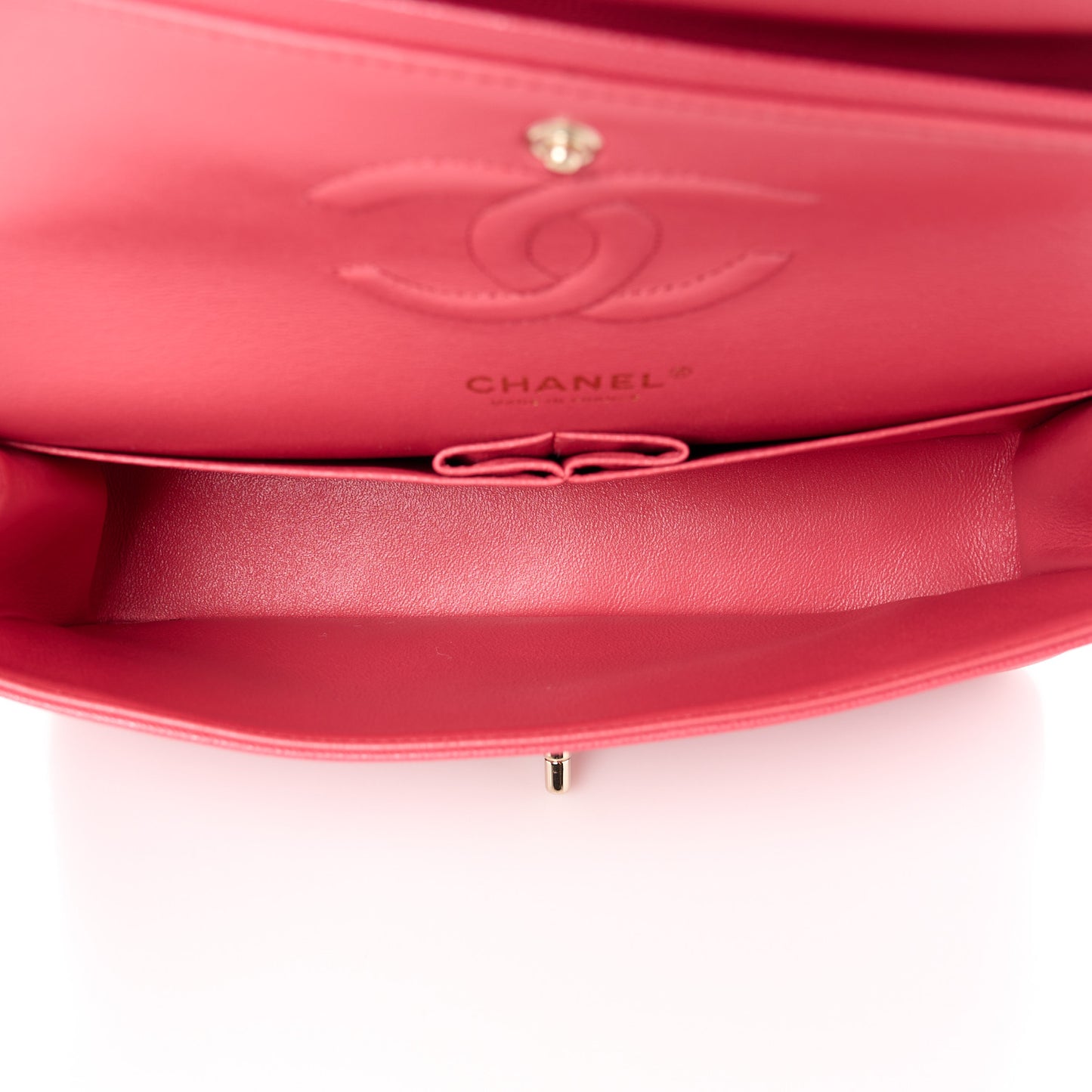 Caviar Quilted Medium Double Flap Pink