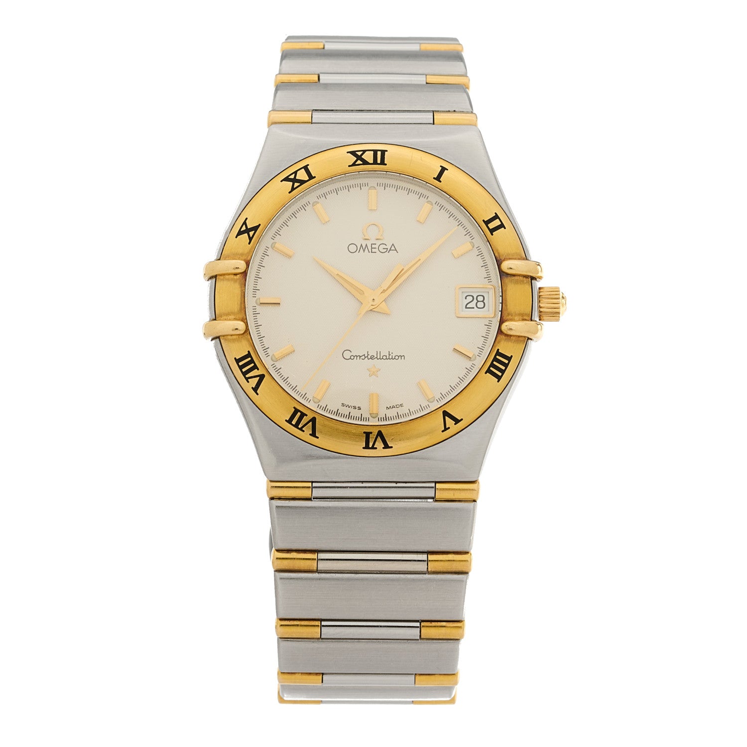 Omega Stainless Steel 18K Yellow Gold 33mm Constellation Quartz Watch White 1312.30 1 of 4