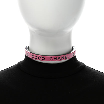 Chanel Resin Logo Choker Pink Black 2 of 6