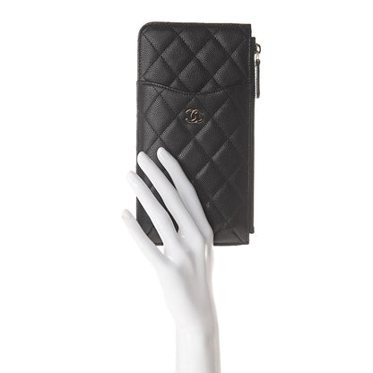 Chanel Caviar Quilted Classic Flat Wallet Pouch Black 2 of 8