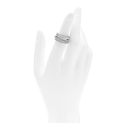 David Yurman Sterling Silver Diamond 12mm Wide Crossover Cable Ring 49 5 2 of 4