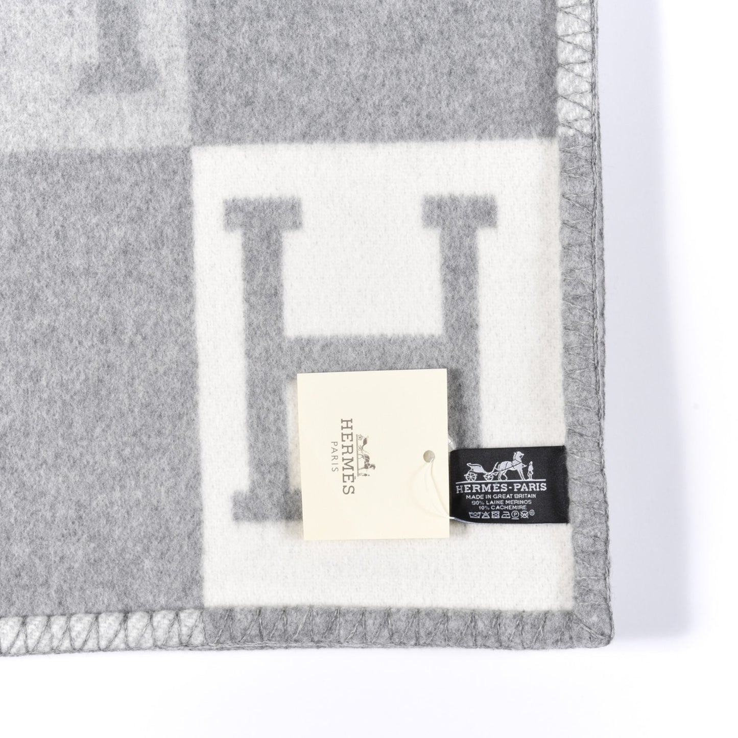 Wool Cashmere Avalon III Blanket Ecru Gris Clair