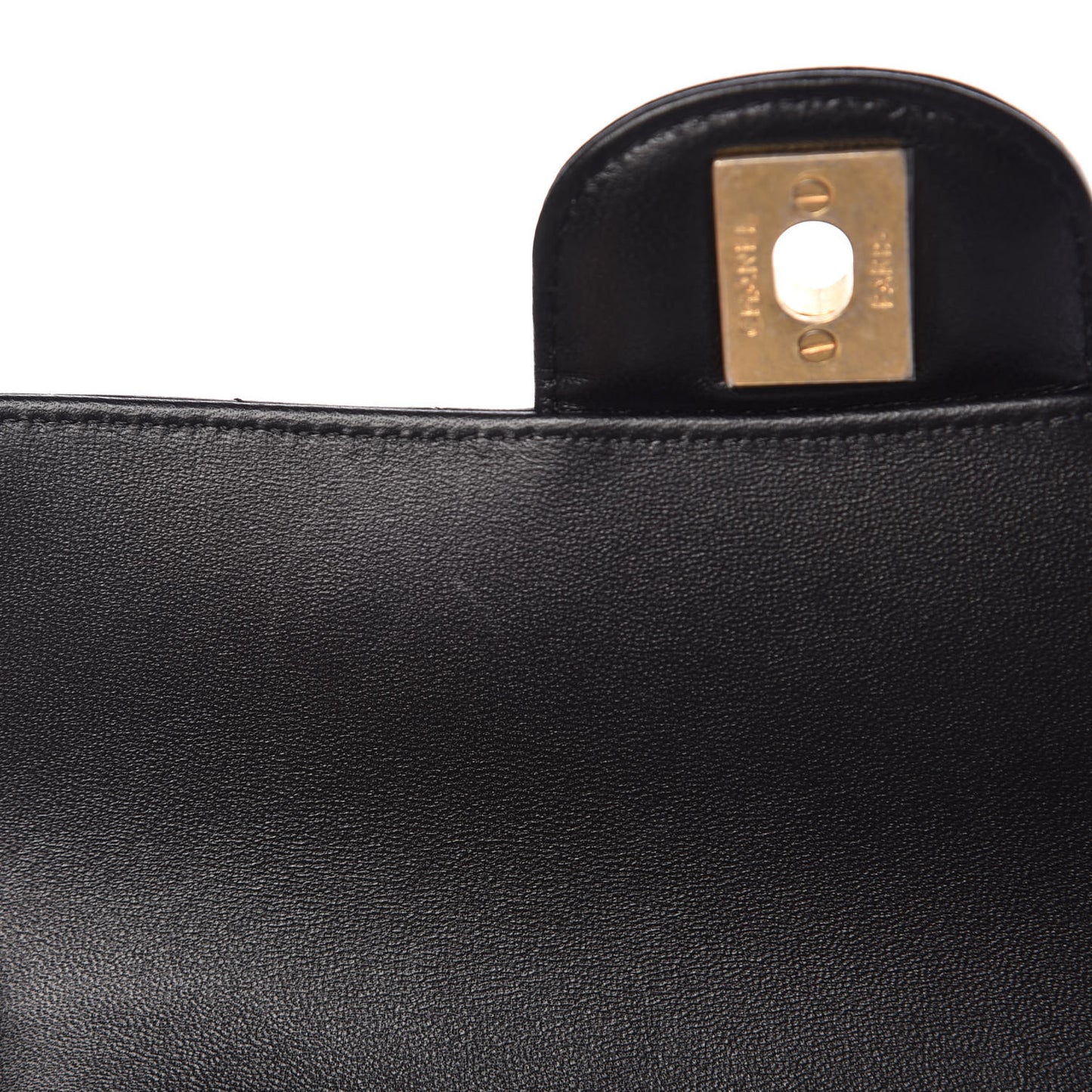 Lambskin Chevron Quilted Mini Rectangular Flap Black