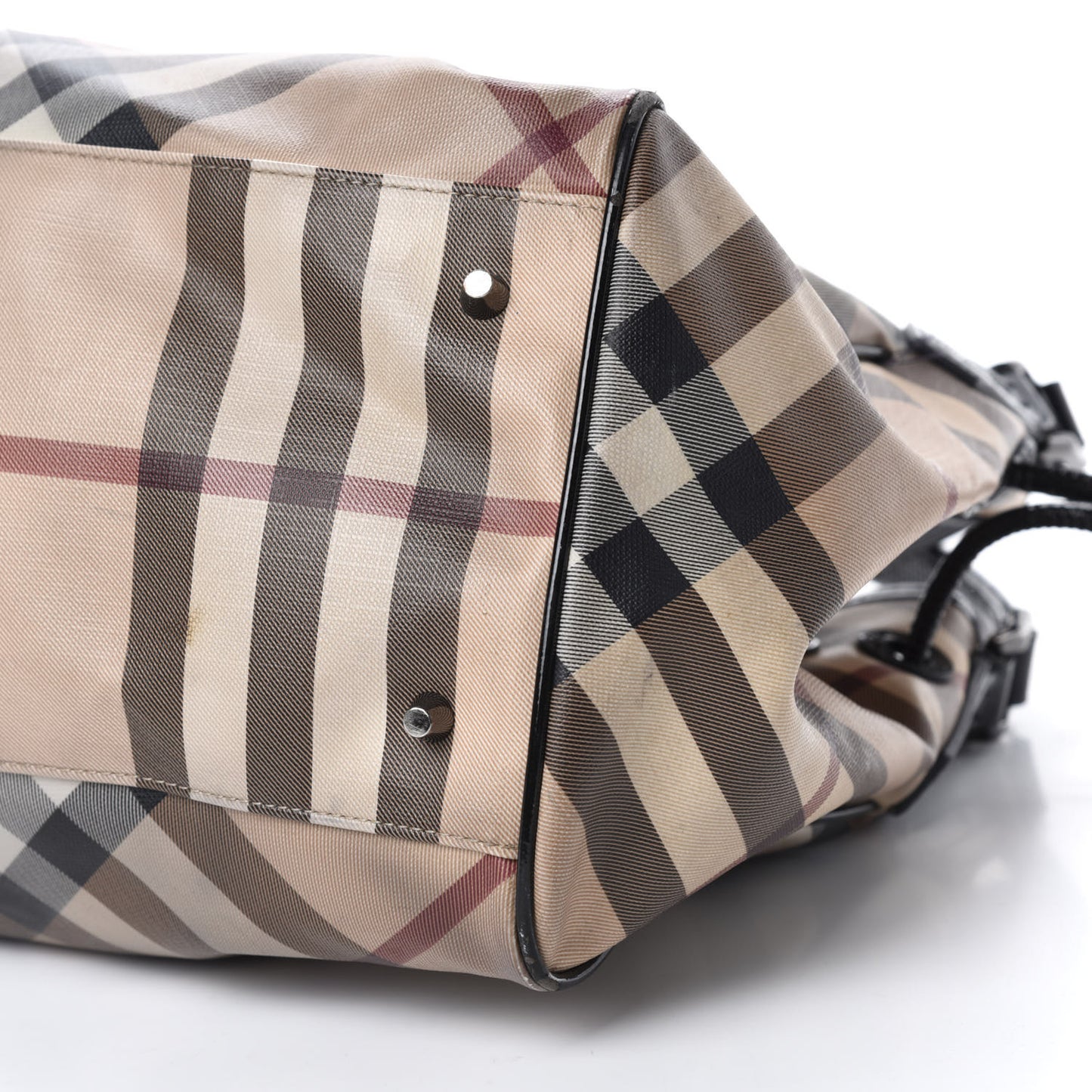 Patent Nova Check Small Bilmore Tote Black