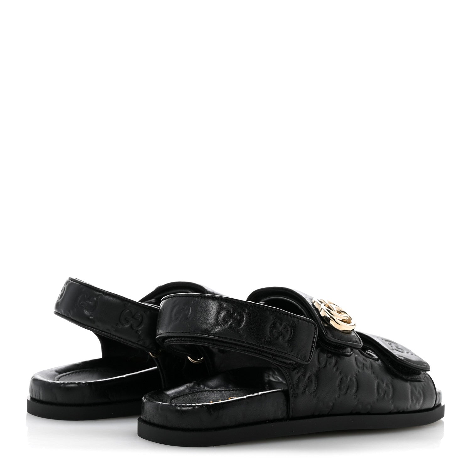 Gucci Guccissima GG Embossed Womens Sandals 36.5 Black 5 of 10