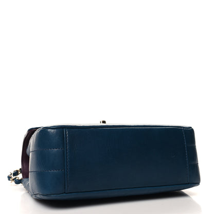 Chanel Shiny Lambskin Quilted Small Chevron Miroir Dark Blue 4 of 12