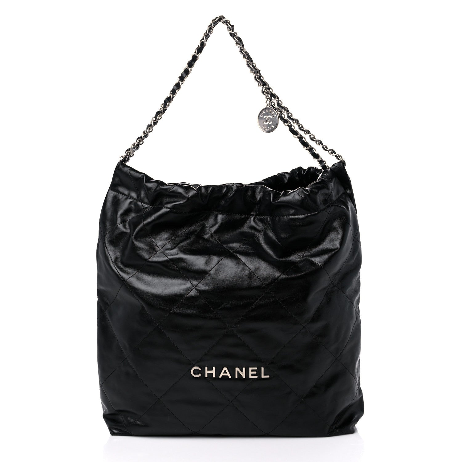 Chanel Shiny Calfskin Quilted Large Chanel 22 Black 3 of 10