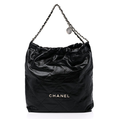Chanel Shiny Calfskin Quilted Large Chanel 22 Black 3 of 10