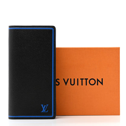 Louis Vuitton Taiga Portofeuil Brazza Wallet Black Blue 7 of 7