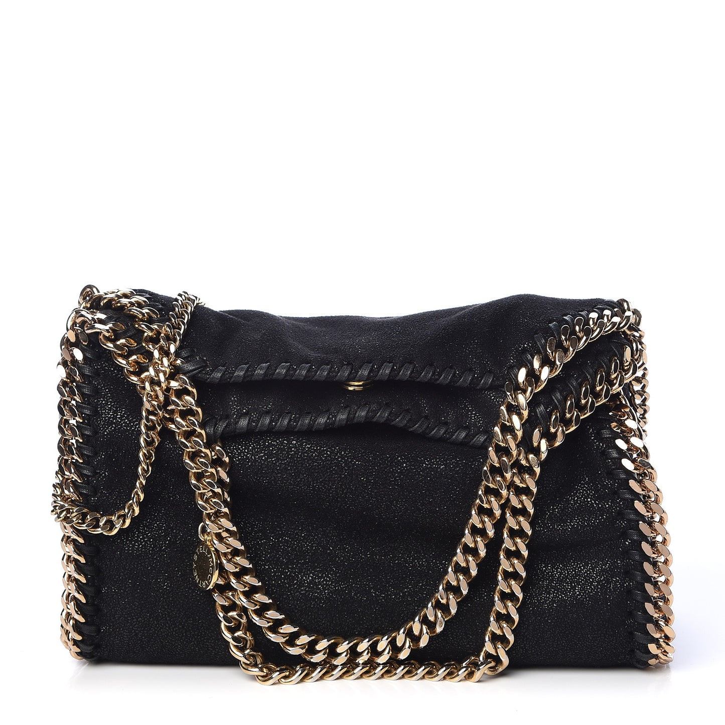 Shaggy Deer Mini Falabella Fold Over Tote Black