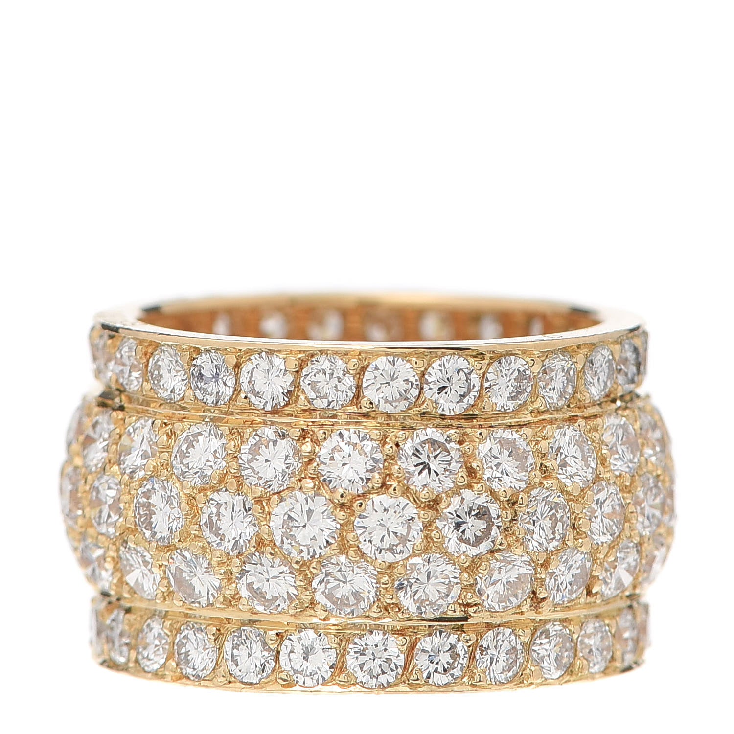 Cartier 18K Yellow Gold Diamond Nigeria Band Ring 52 6 3 of 5