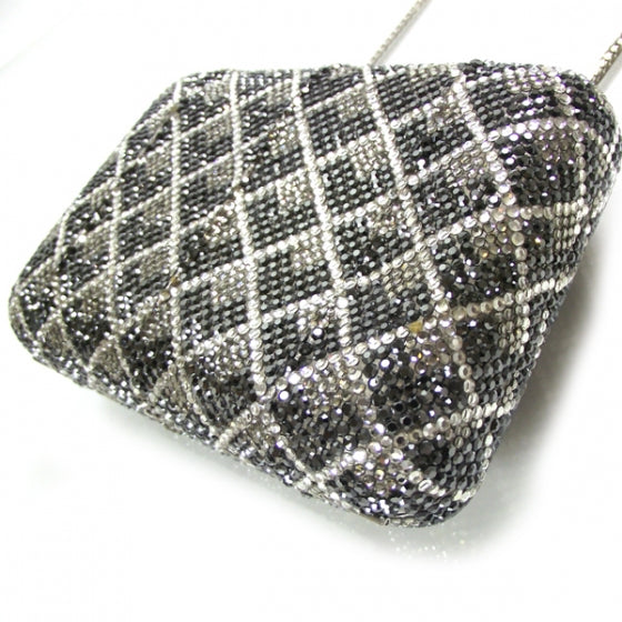 Swarovski Crystal Minaudiere Clutch Silver