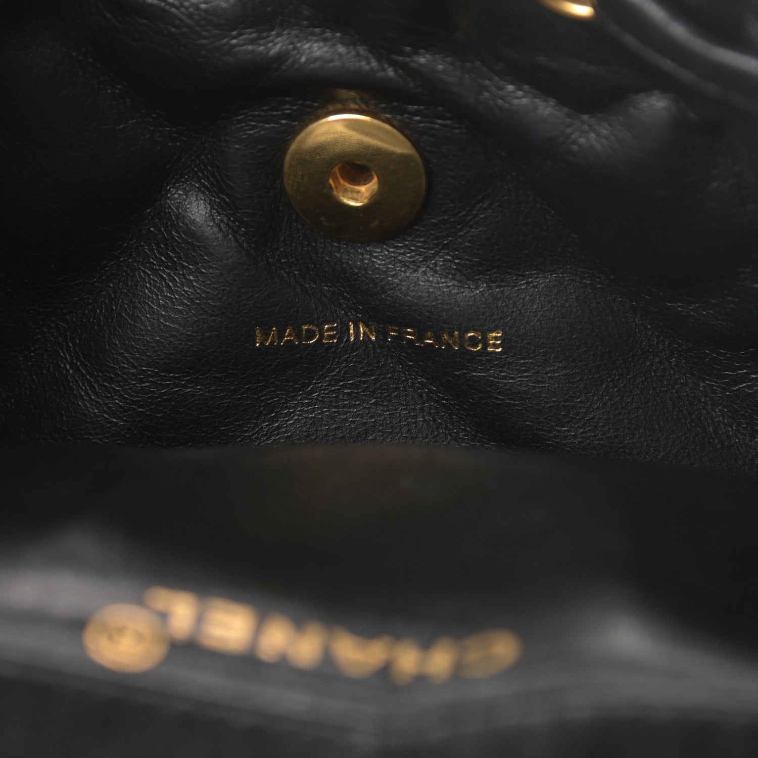 Chanel Lambskin Quilted Drawstring Backpack Black 7 of 14