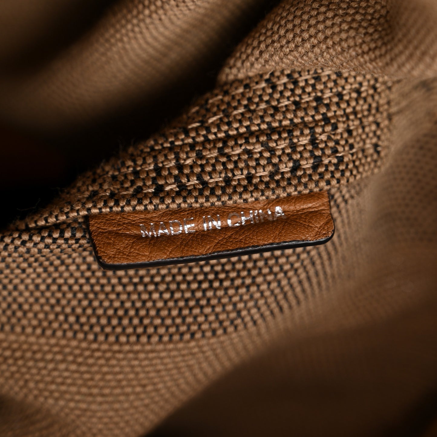 Grainy Calfskin Canvas Mega Check Medium Ashby Tassel Hobo Saddle Brown