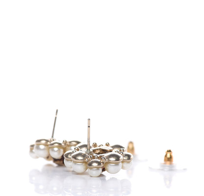 Chanel Pearl Crystal CC Earrings Gold 4 of 4