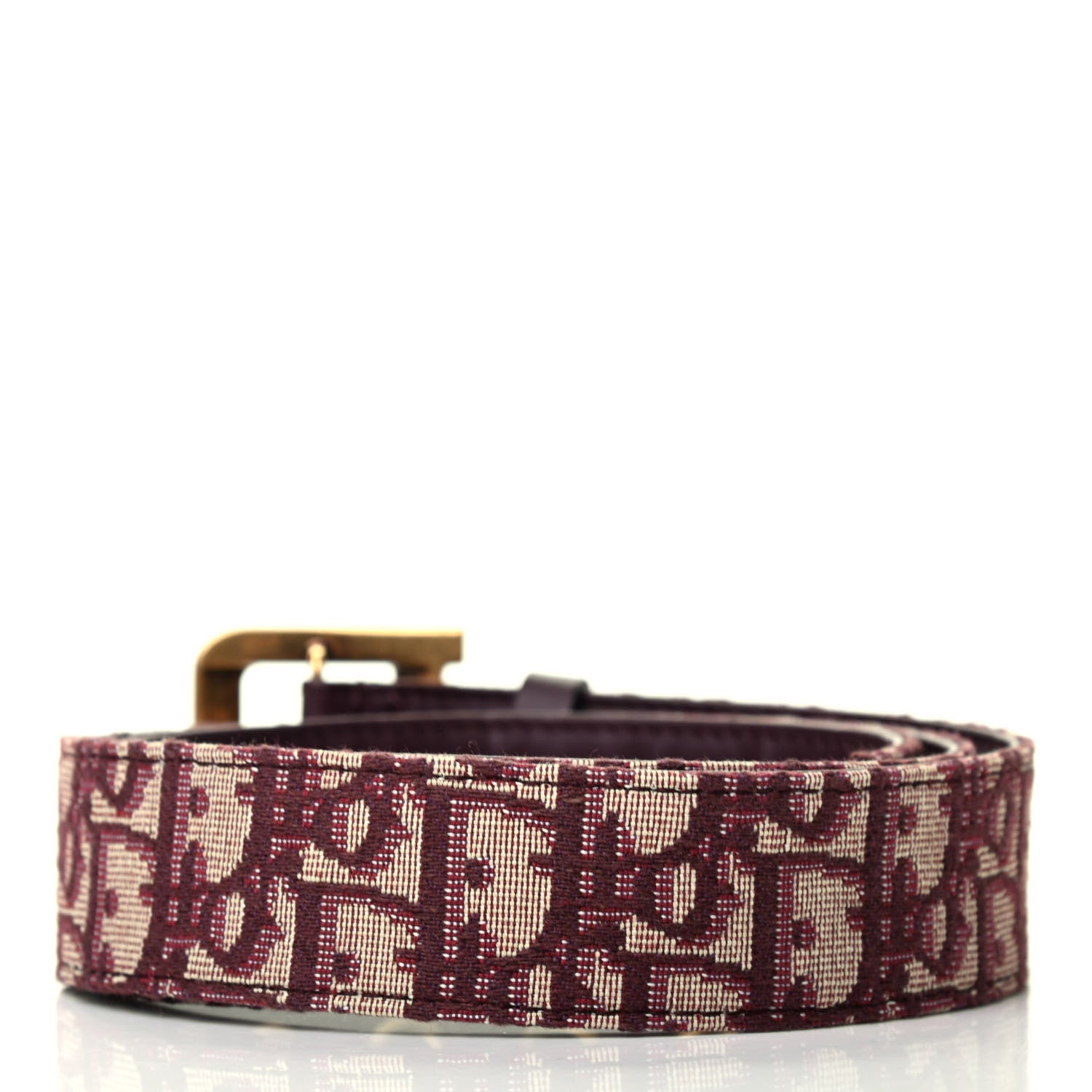 Christian Dior Oblique 35mm Diorquake Belt 85 Burgundy Multi 2 of 6