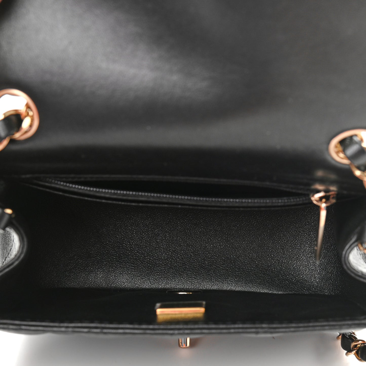 Lambskin Quilted Mini Square Flap Black