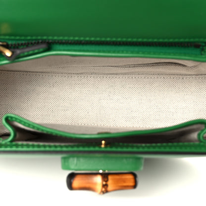 Gucci Boarded Dyana Lux Calfskin Web Small Bamboo 1947 Top Handle Bag Spring Green 6 of 11