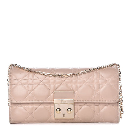 Christian Dior Lambskin Cannage Miss Dior Promenade Chain Wallet Beige 1 of 17