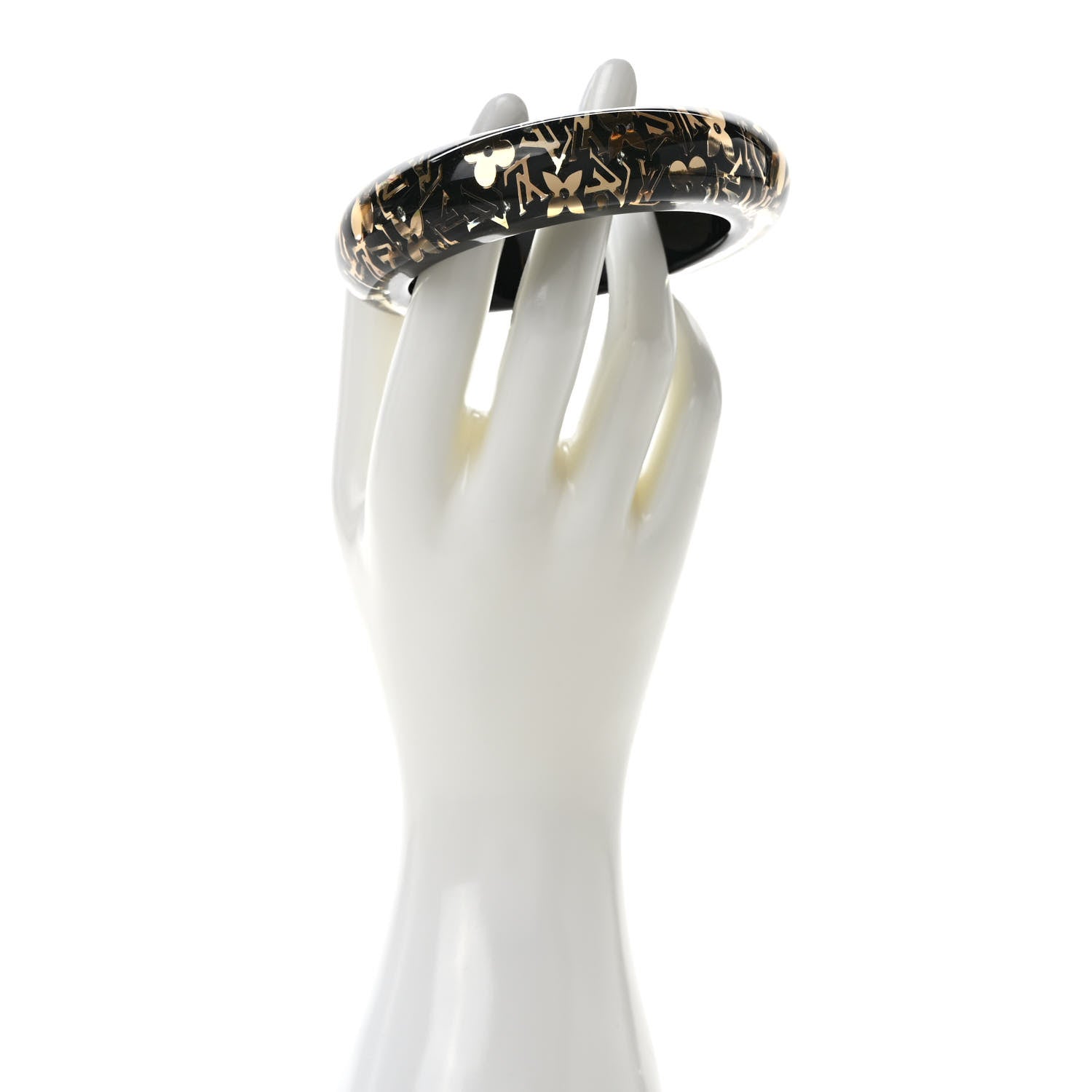 Louis Vuitton Resin Swarovski Inclusion Bracelet GM Black 2 of 3
