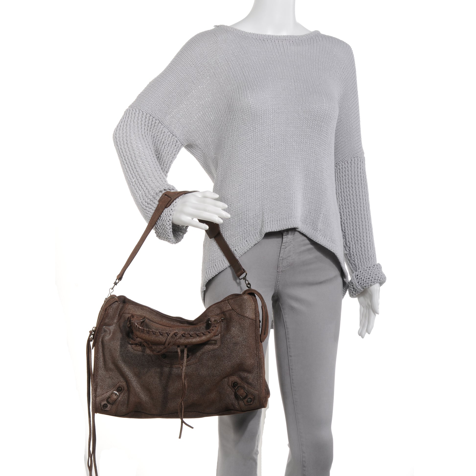 Balenciaga Metallic Craquele Calfskin Classic Hardware City Bronze 4 of 9