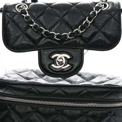 Chanel Crumpled Calfskin PVC Quilted Backpack Black 9 of 11