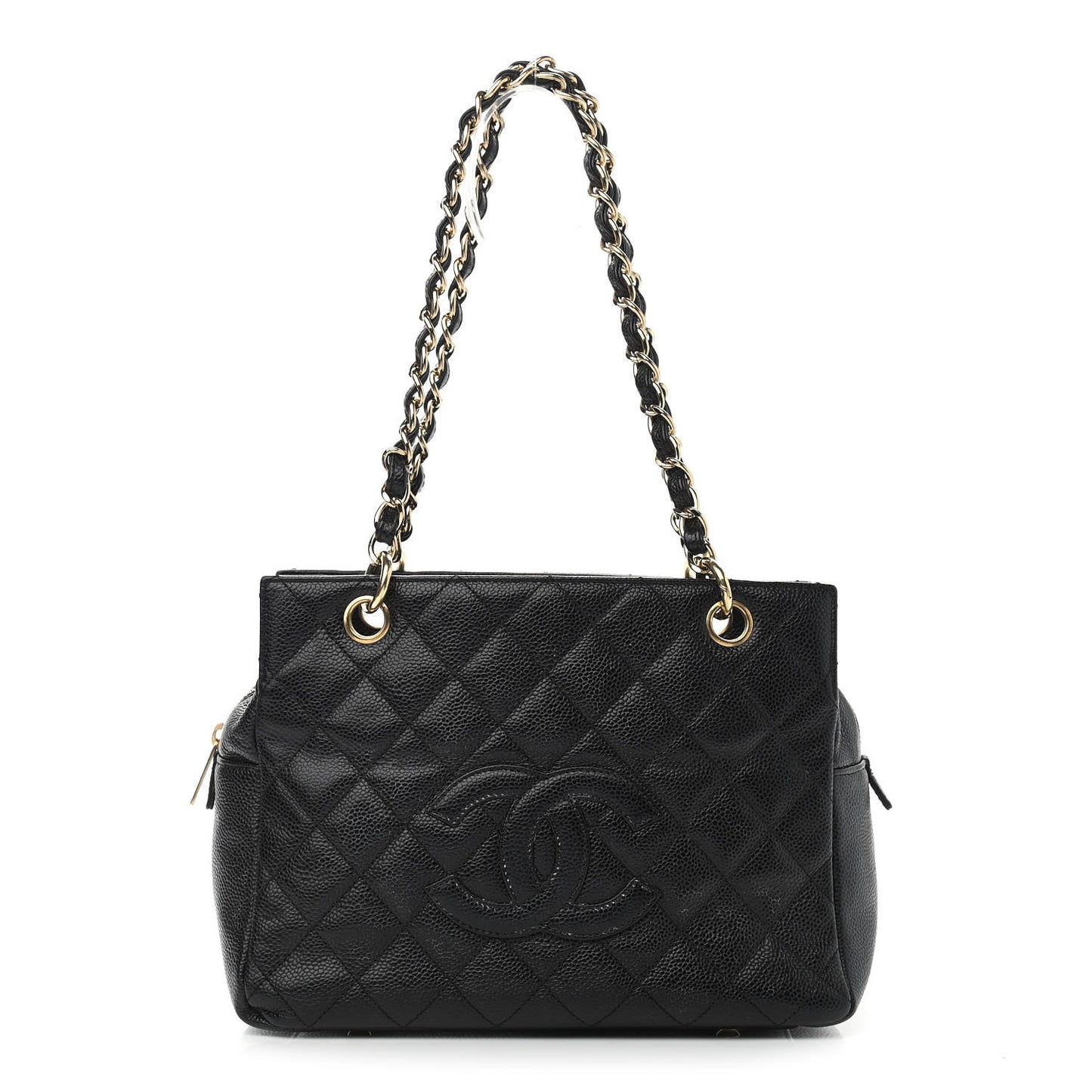 Caviar Quilted Petit Timeless Tote PTT Black