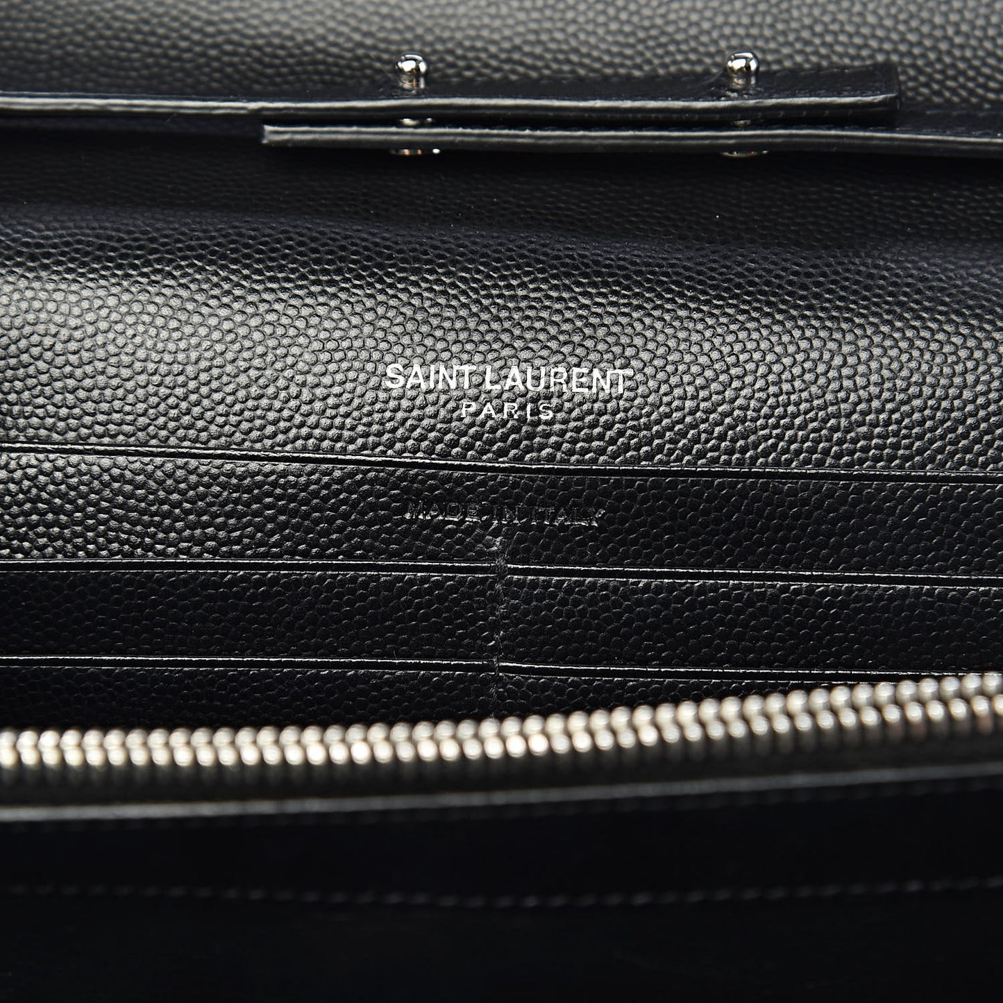 Grain De Poudre Matelasse Chevron Monogram Chain Wallet Black