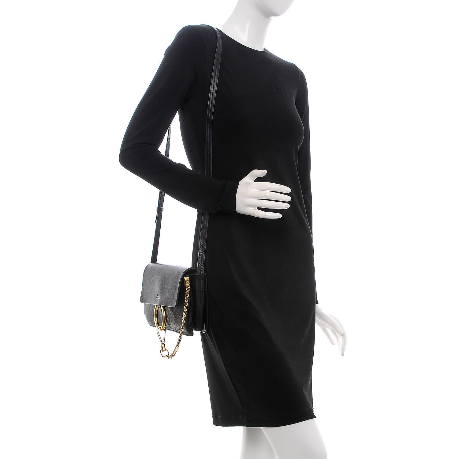 Chloe Goatskin Small Faye Shoulder Bag Black 2 of 6