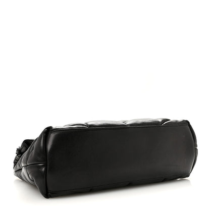 Saint Laurent Lambskin Quilted Monogram Monochrome Medium Loulou Puffer Chain Satchel Black 4 of 12