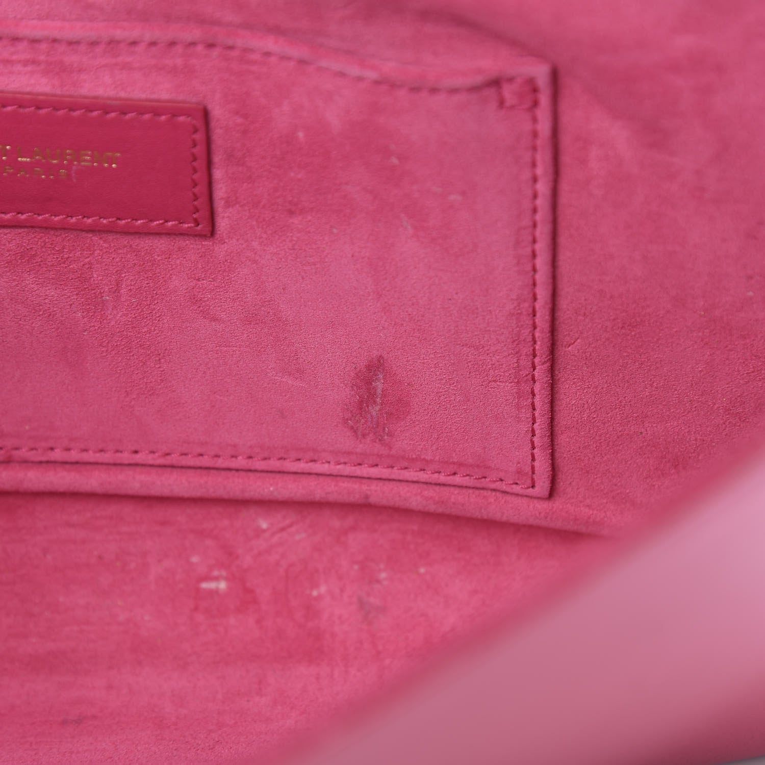 Saint Laurent Calfskin Classic Y Ligne Clutch Fuchsia 9 of 12
