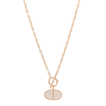 Hermes 18K Rose Gold Diamond Chaine D'Ancre Verso Pendant Necklace SH 1 of 5