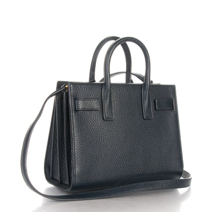 Saint Laurent Grained Calfskin Nano Sac De Jour Marine 3 of 7