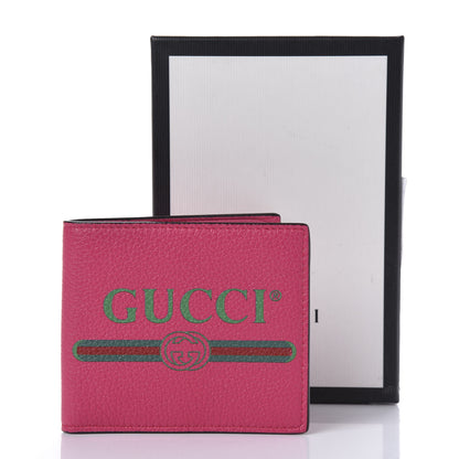 Gucci Grained Calfskin Logo Bi-Fold Wallet Box Pink Green 8 of 8