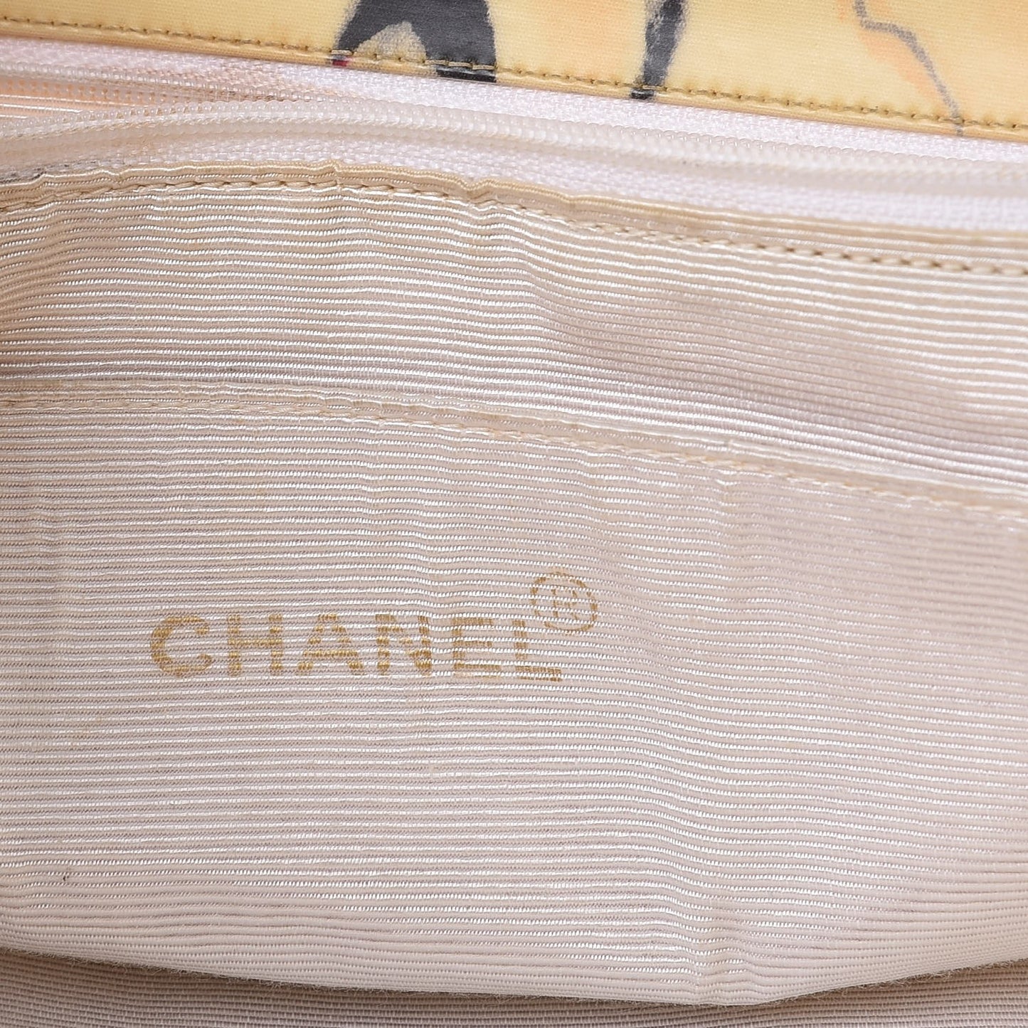 Coated Canvas Quilted Lips and Kisses Graffiti XL Tote Beige