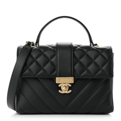 Chanel Calfskin Quilted Chevron In The City Bag Black 1 of 9