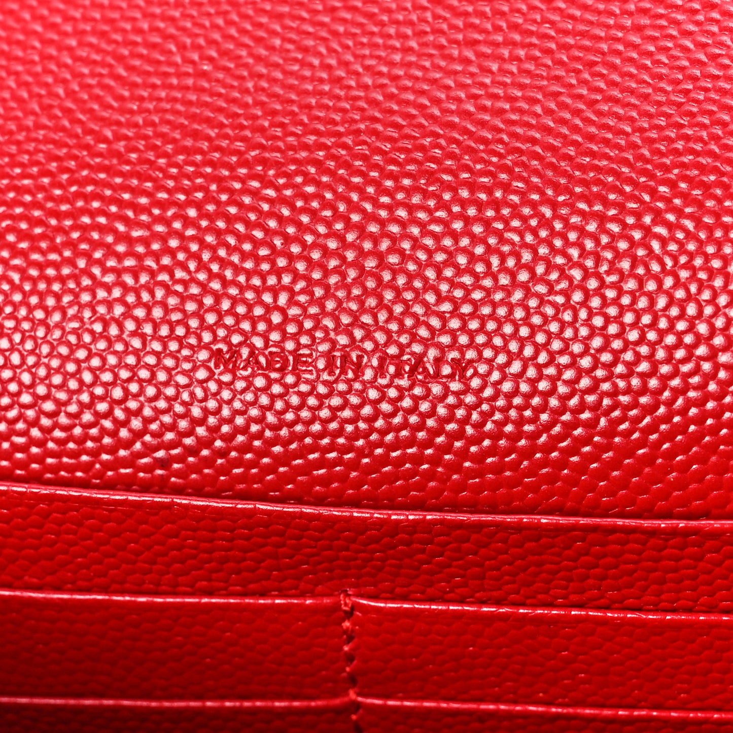 Grain De Poudre Matelasse Chevron Monogram Envelope Chain Wallet New Red