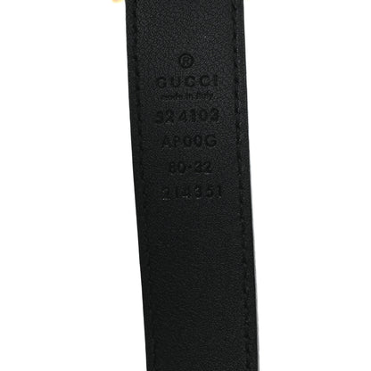 Gucci Moon Calfskin Torchon Double G 25mm Belt 80 32 Black 3 of 5