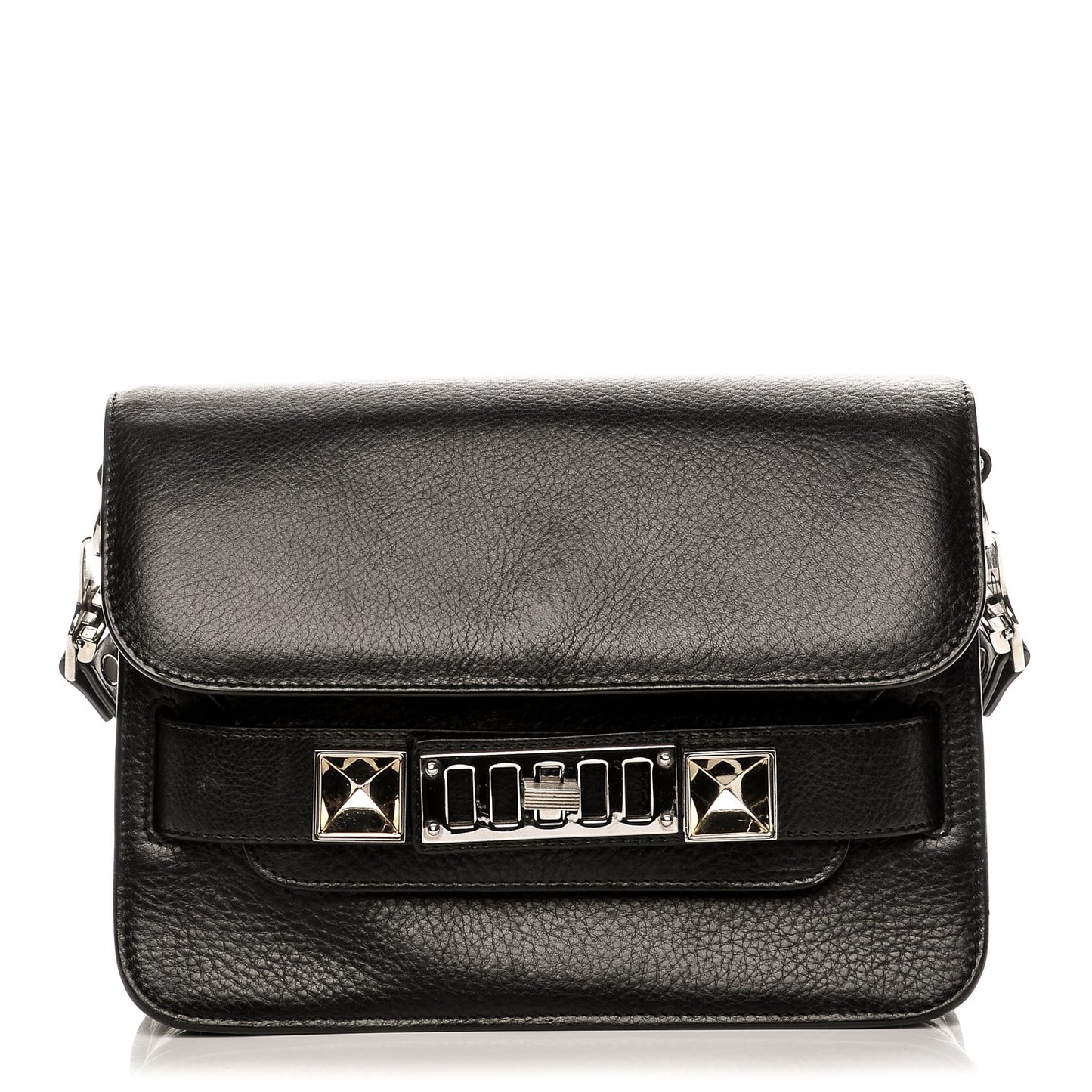 Textured Calfskin Mini PS11 Classic Shoulder Bag Black
