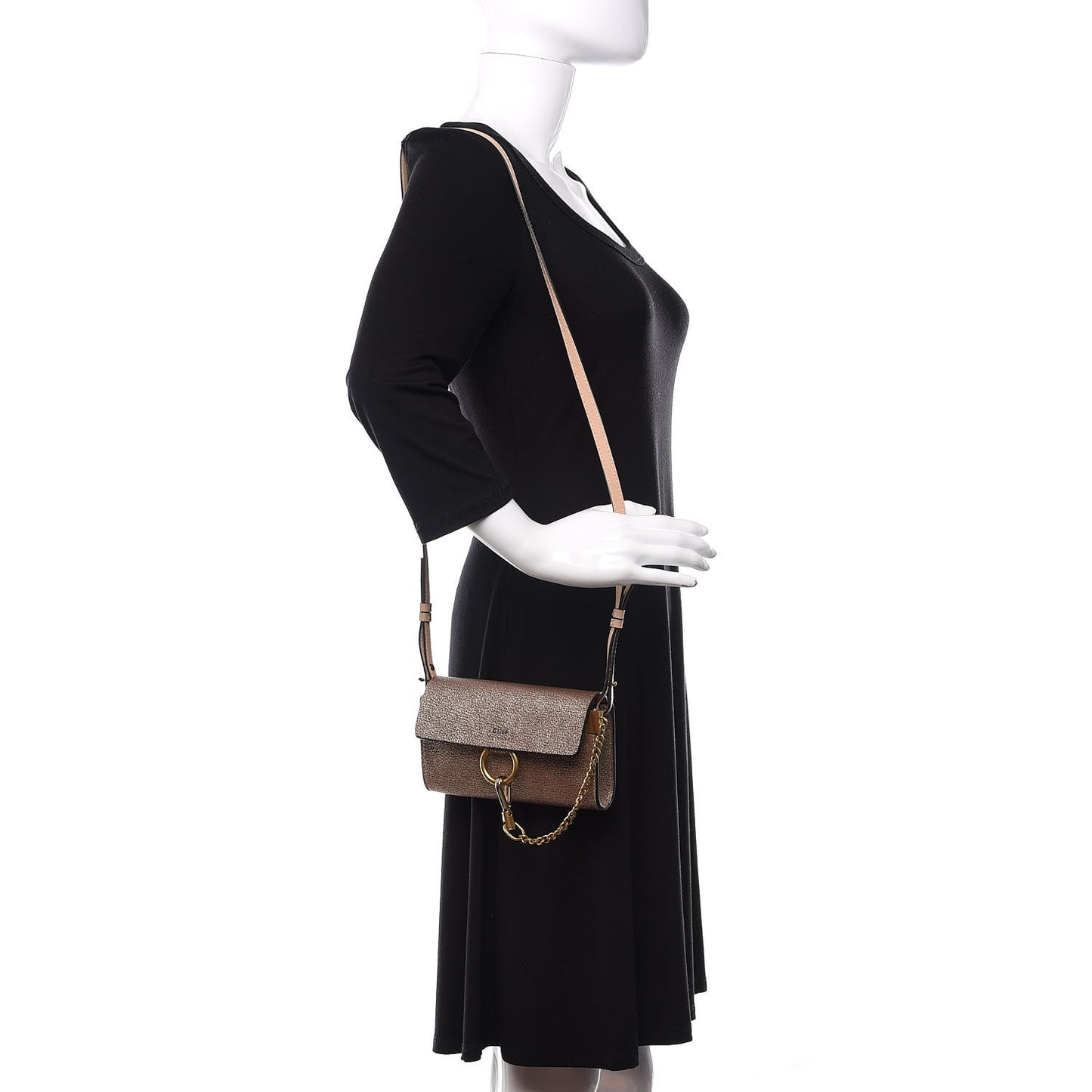 Metallic Goatskin Mini Faye Shoulder Bag Abstract Gold