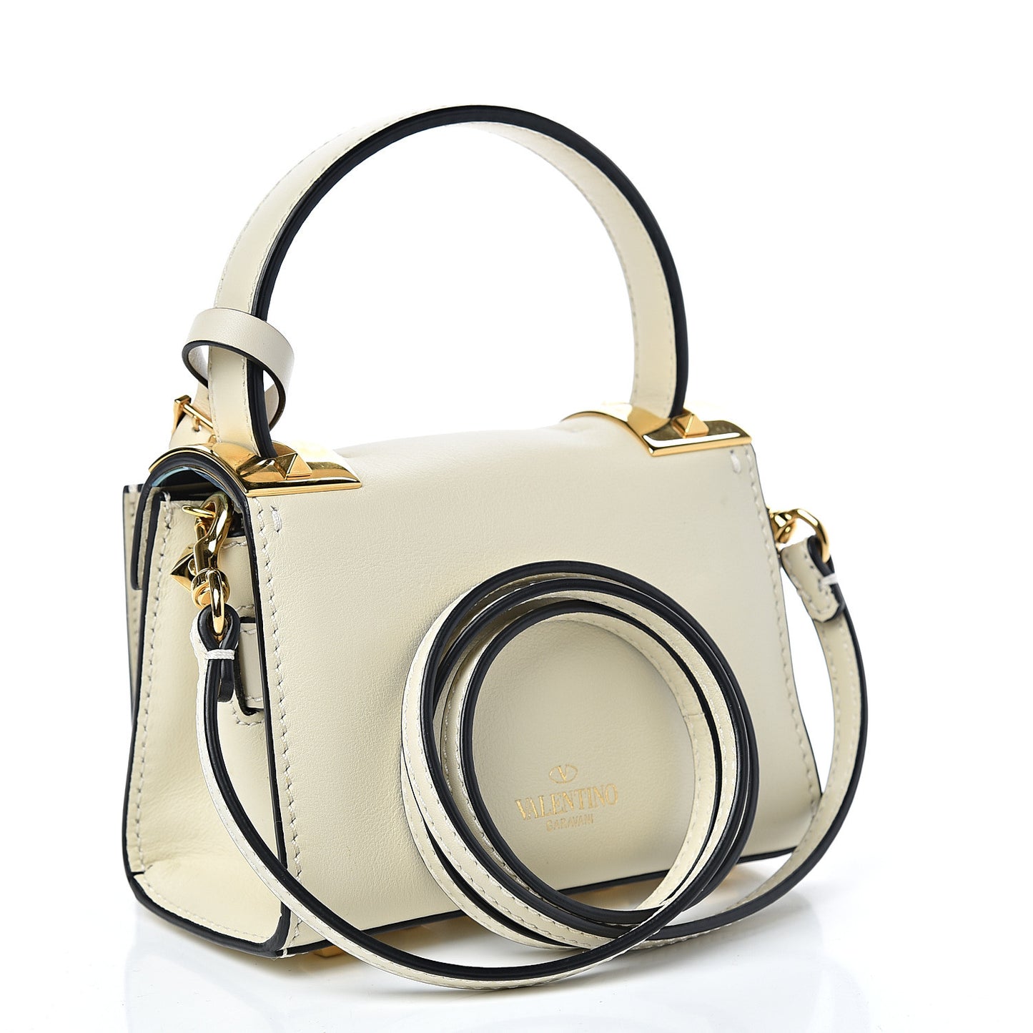Vitello Mini My Rockstud Frame Bag Light Ivory