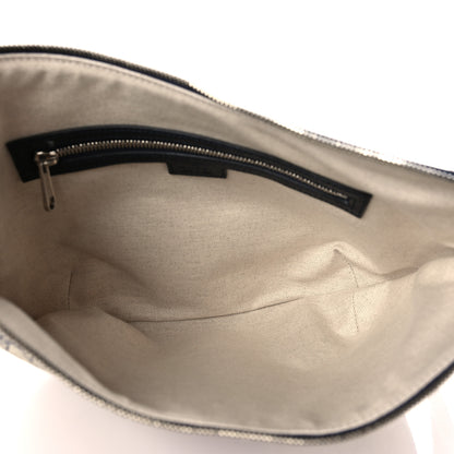 Gucci GG Supreme Monogram Textured Dollar Calfskin Web Small Ophidia Half Moon Hobo Beige Blue 5 of 9