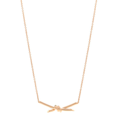 Tiffany 18K Rose Gold Knot Necklace 1 of 5