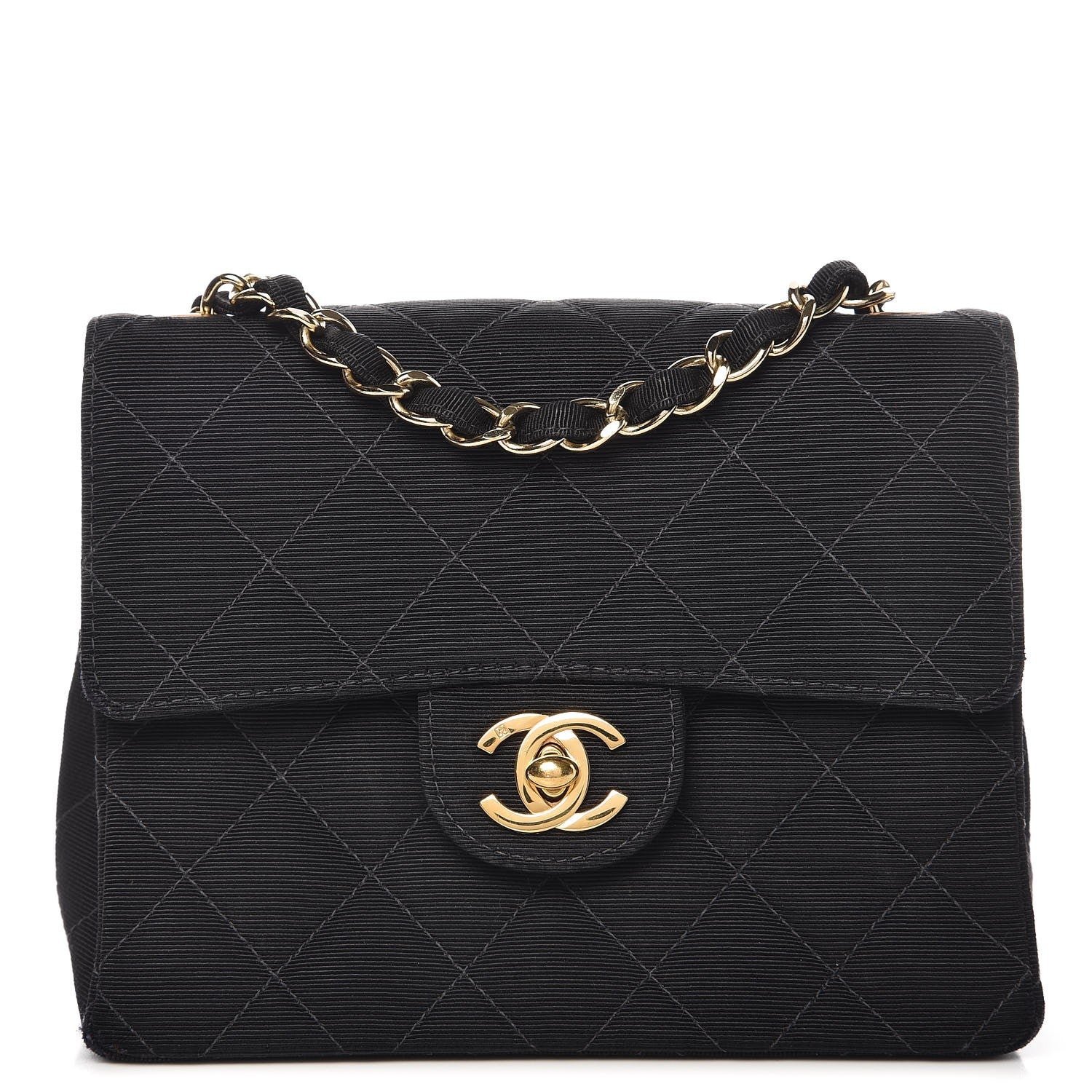 Chanel Grosgrain Quilted Mini Square Flap Black 1 of 8